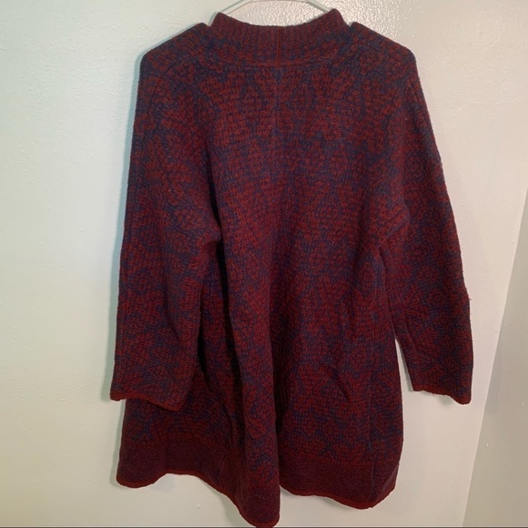 Old Navy Heavy Cardigan Coat Table Wine Red Blue - Picture 12 of 14